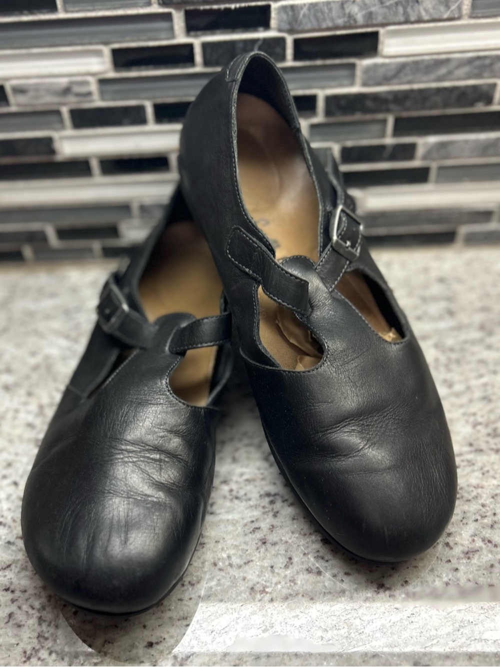 Birkenstock Black Leather Tickle Mary Jane Flats size 10(41)